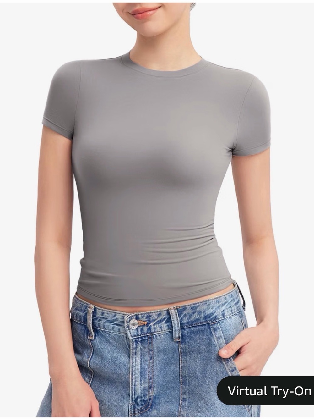 Classic Crewneck Short Sleeve Tee in Gray